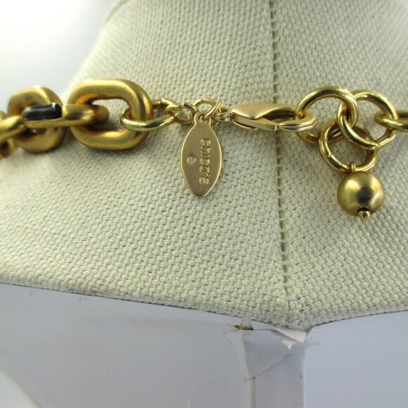 Chico's Women's Gold & Tortoiseshell Chain Link Necklace Jewelry Old Money NEW - Picture 5 of 6